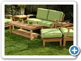 teak lawn furniture with fitted cushions